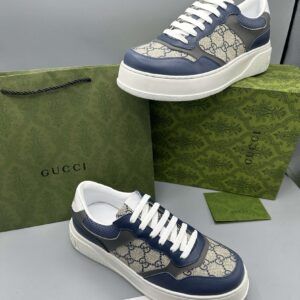 Gucci GG Supreme Bleu / Blanc – Baskets Plateforme
