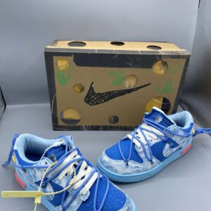 Off-White x Nike Dunk Low  Custom “Cerulean Sky Cloud”