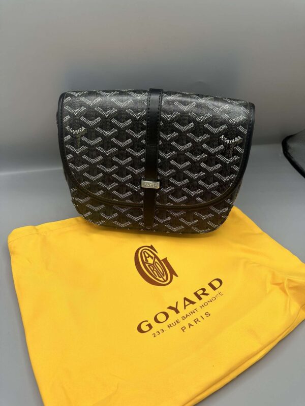 Goyard Belvedere PM Crossbody Bag Black Goyardine