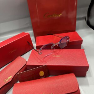 Cartier Signature C Sunglasses Gold / Blue Lens (CT0149S-003)