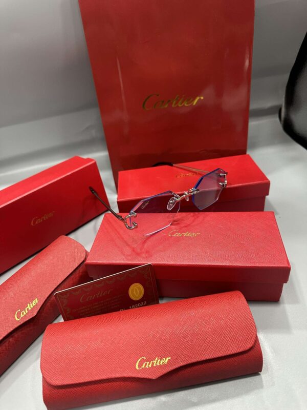 Cartier Signature C Sunglasses Gold / Blue Lens (CT0149S-003)