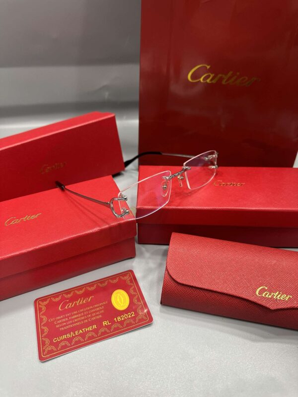 Cartier Signature C Rimless Glasses Silver / Clear Lens
