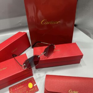 Lunettes Cartier Santos Demi-Rimless Noires